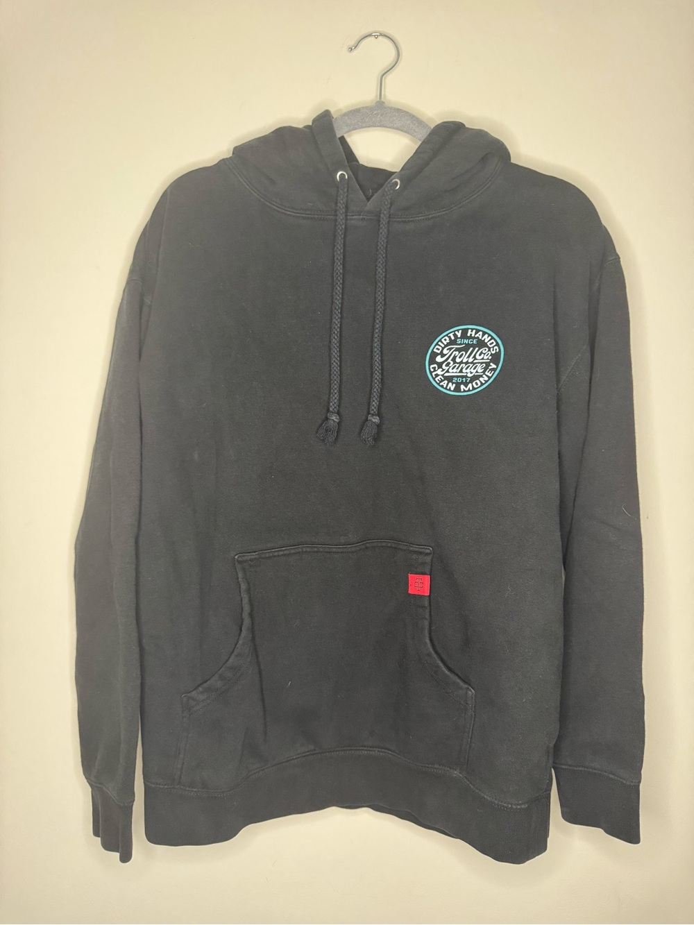 Troll Co. Garage “Dirty Hands Clean Money” pullover hoodie in black